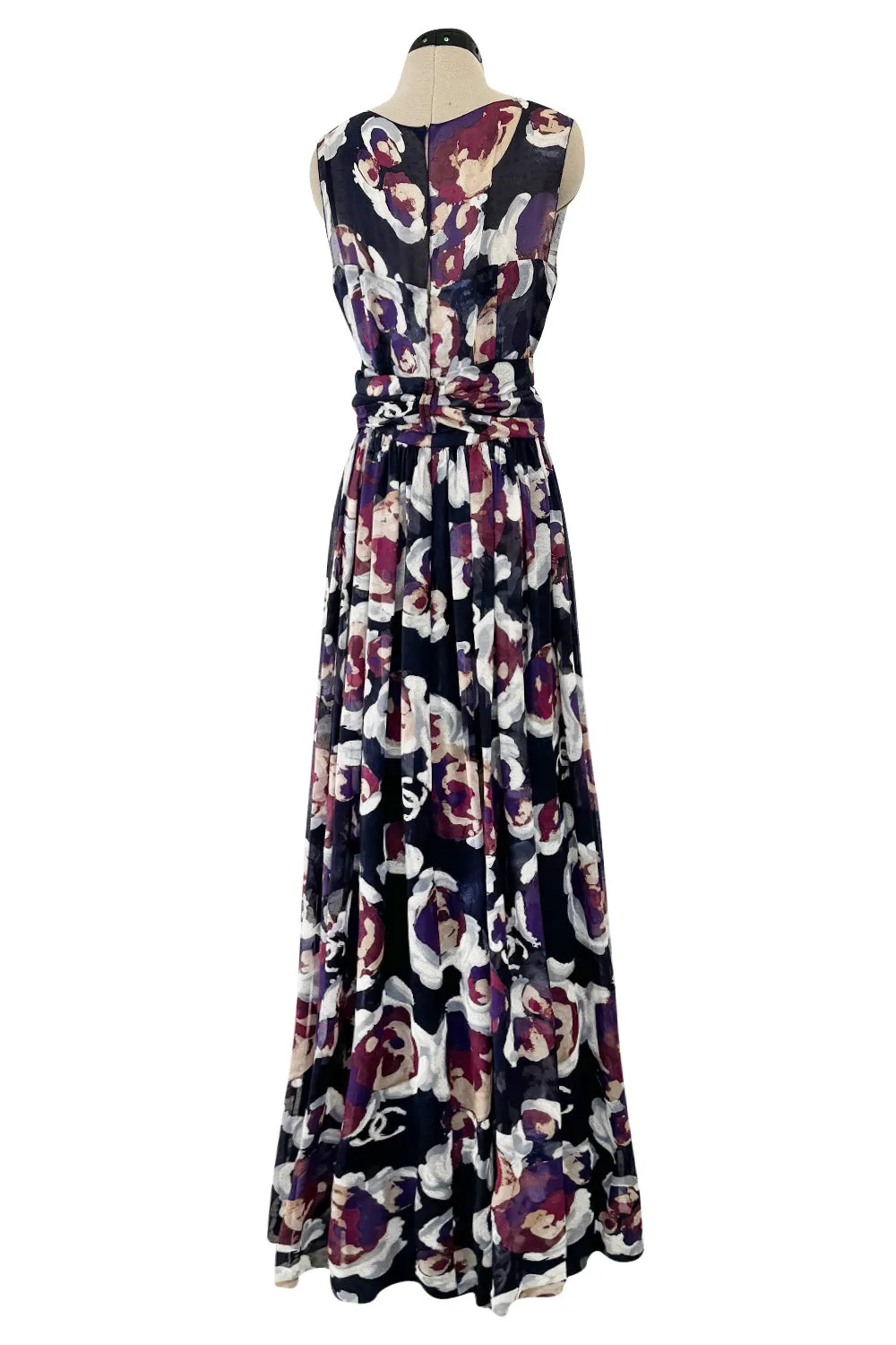 Dreamy Cruise 2010 Chanel by Karl Lagerfeld Runway Look 33 'Painted' Silk Net Floral Dress