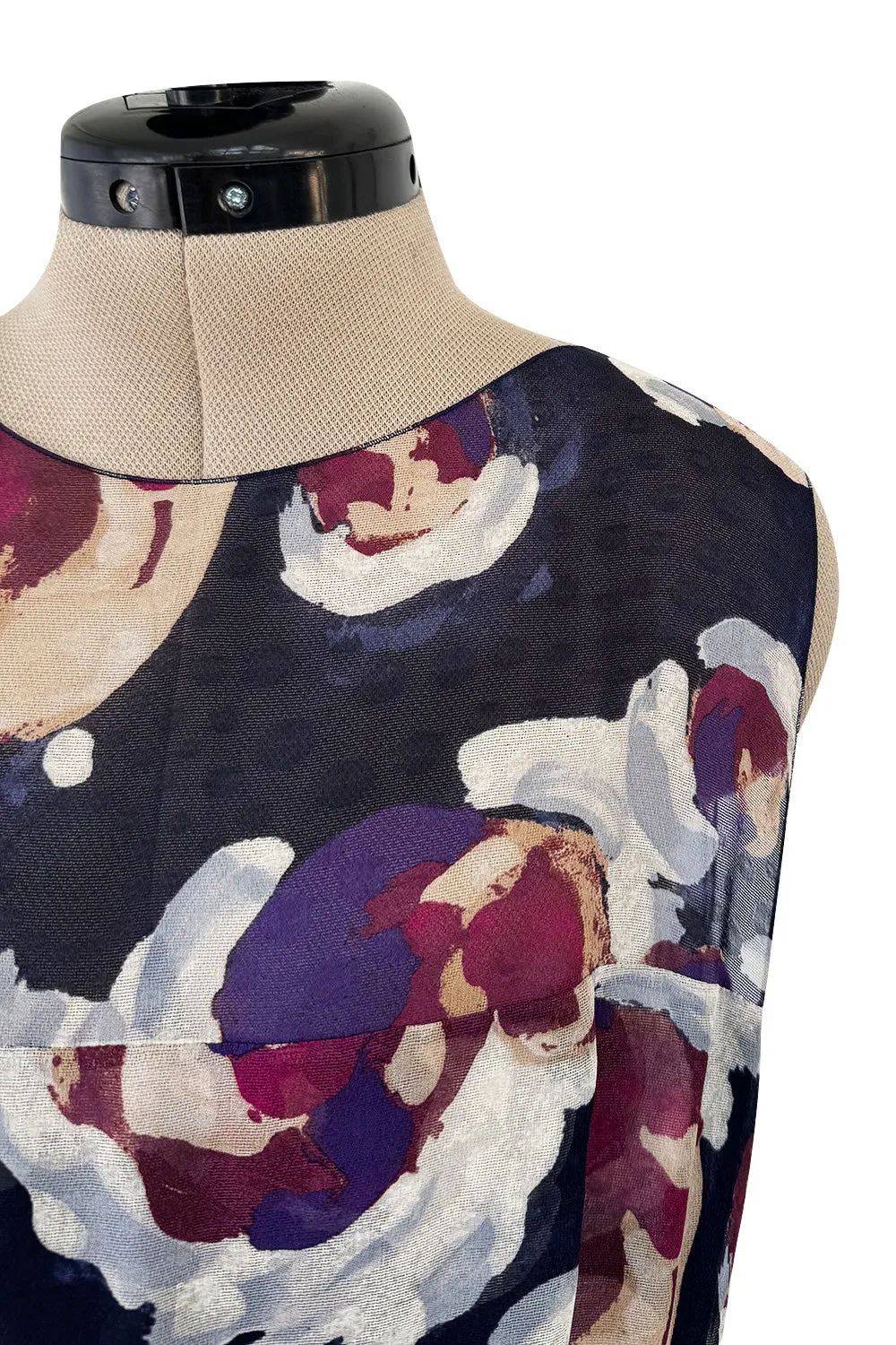 Dreamy Cruise 2010 Chanel by Karl Lagerfeld Runway Look 33 'Painted' Silk Net Floral Dress
