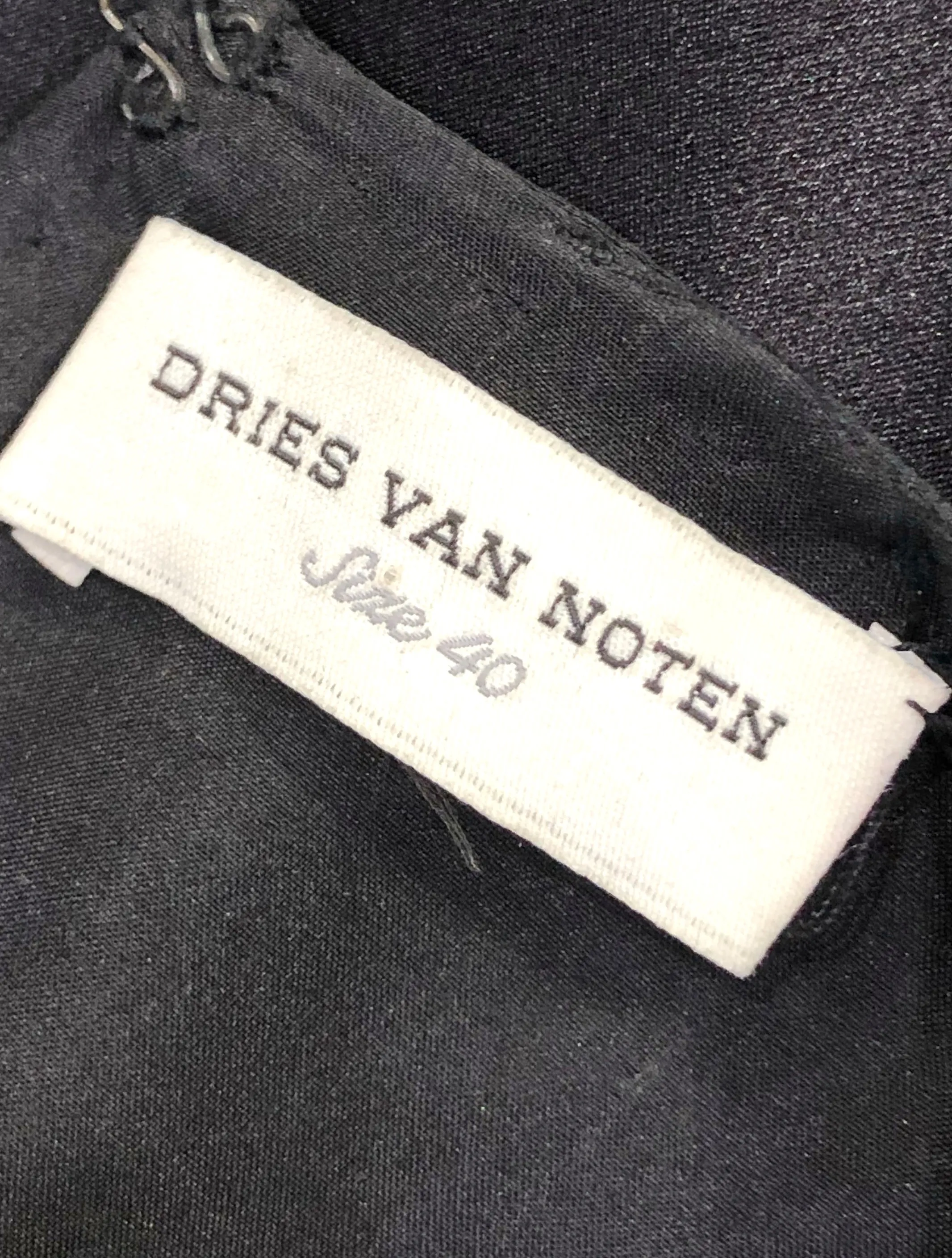 Dries Van Noten Early 2000s Black Silk Beaded Cocktail Dress