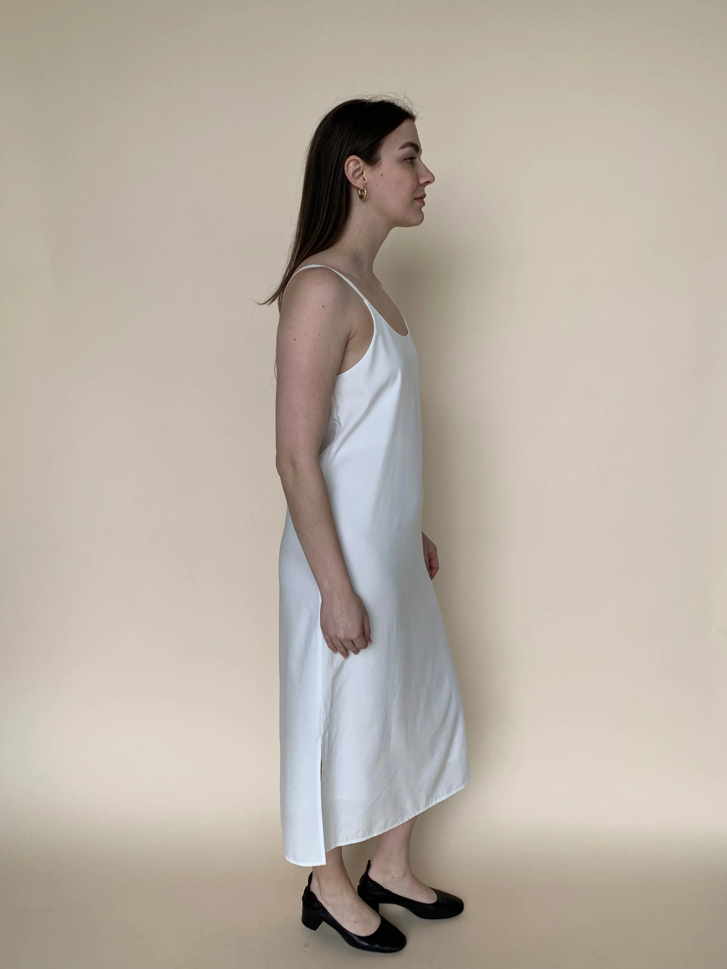 Eileen Fisher white slip dress