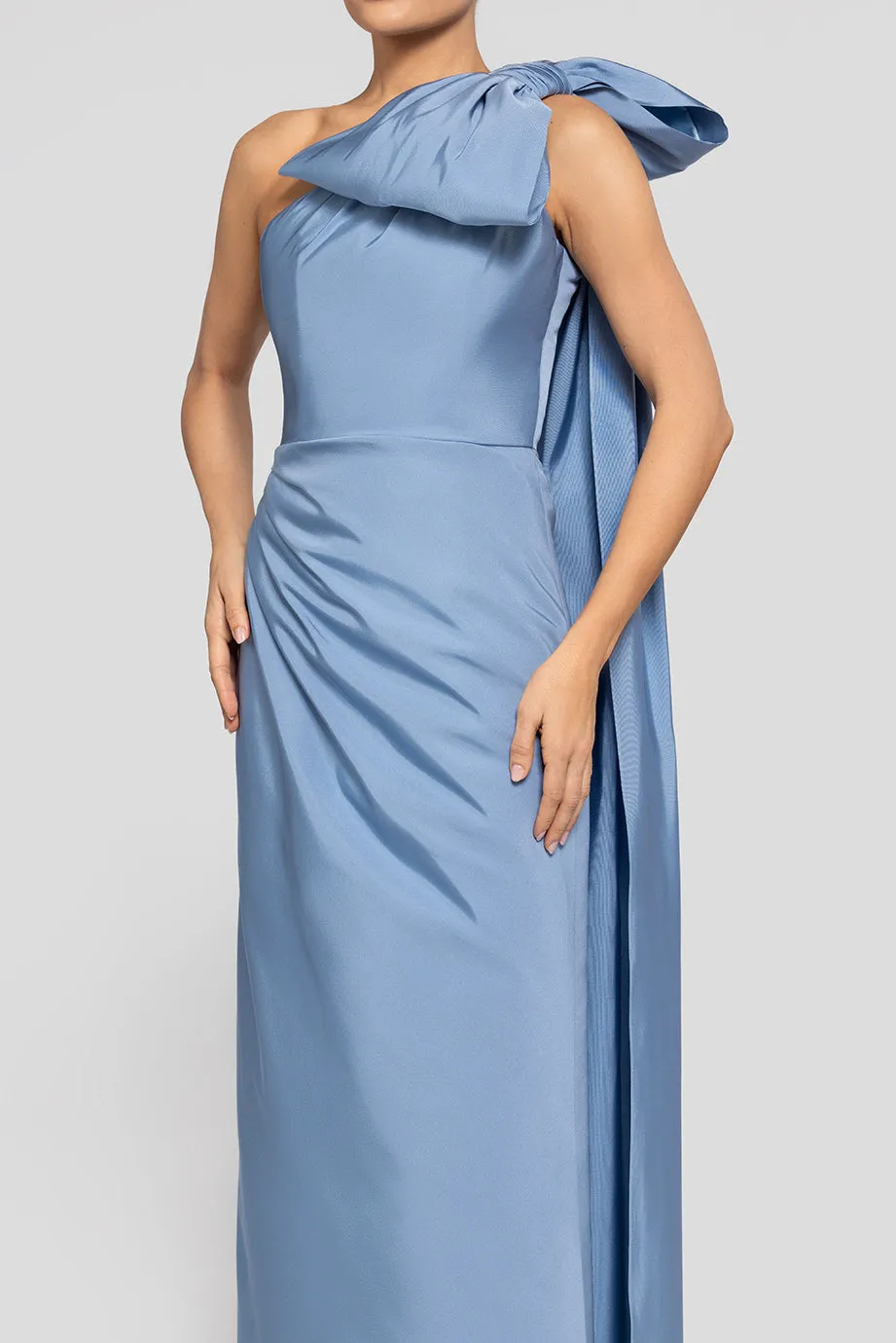 Elara Silk Faille Column Gown
