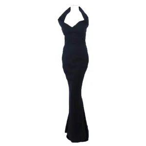 ELIZABETH MASON COUTURE Black Silk Doupioni 'Maria' Gown