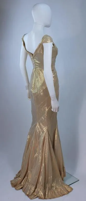 ELIZABETH MASON COUTURE 'Rachel' Made To Measure Silk Lame Gown