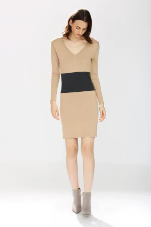 Erin Soft Silk/Cashmere Reversible 4-Way Dress - Camel/Grey