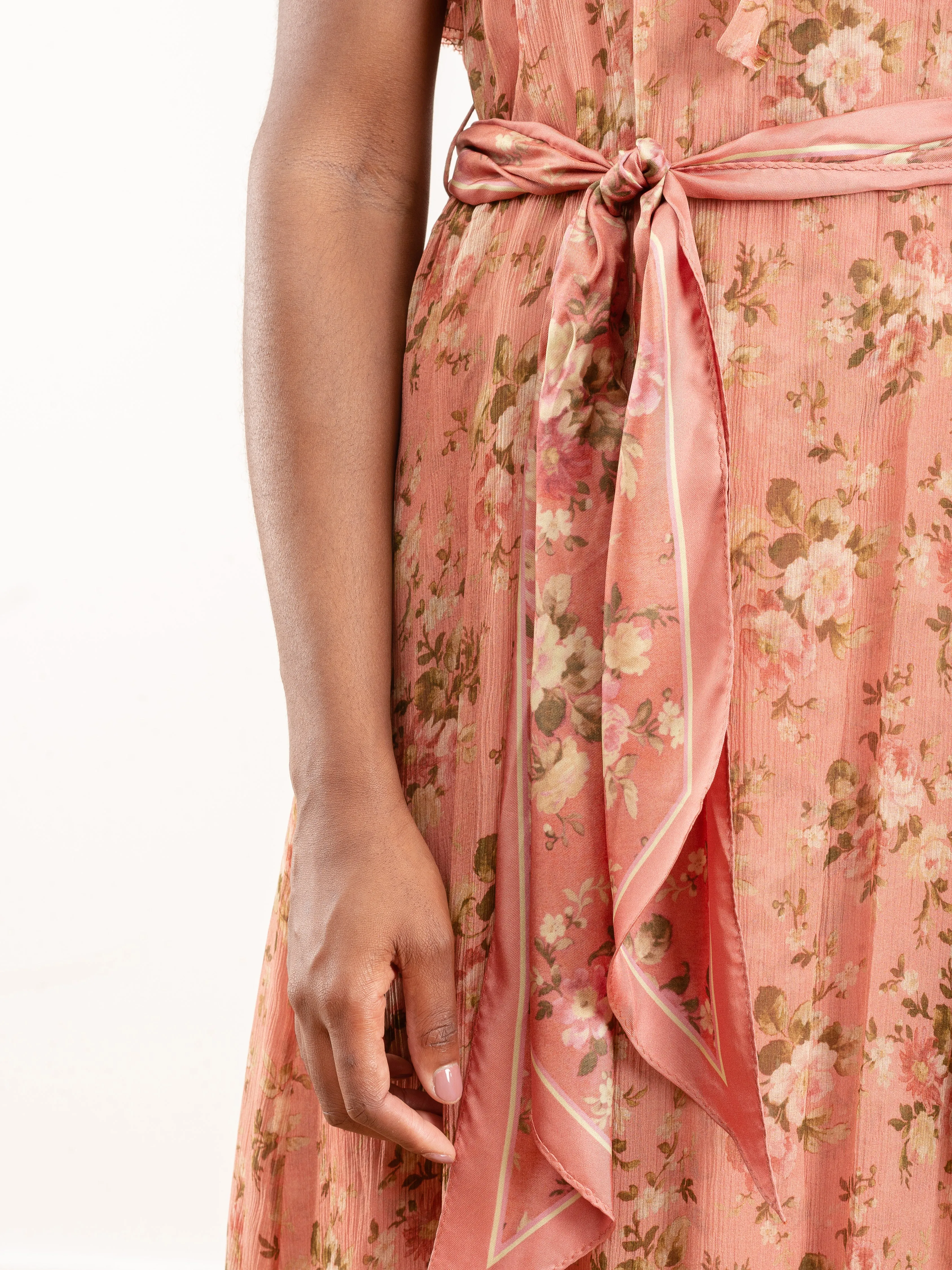 espionage frilled dress - rosewood floral