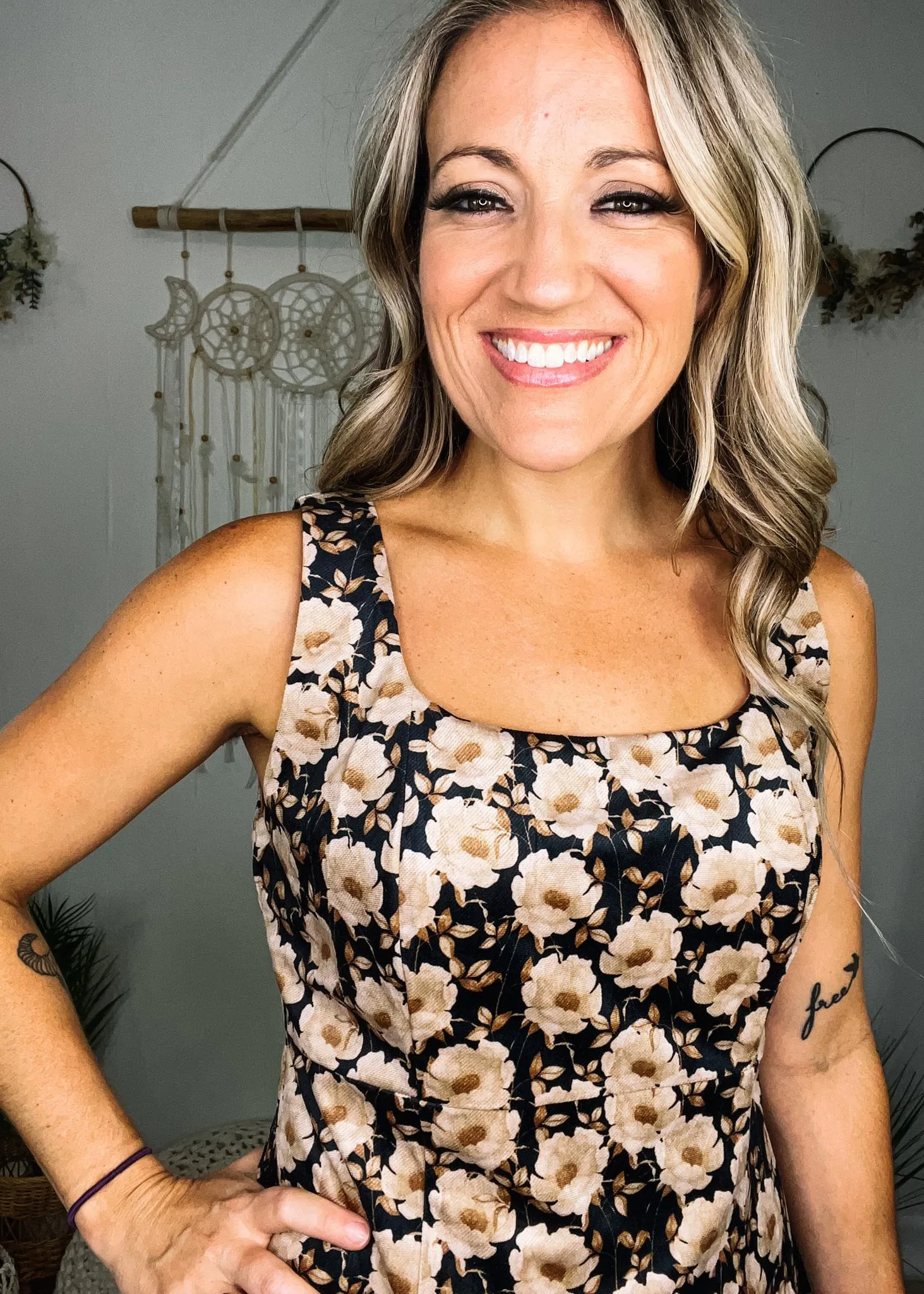 Faye Floral Zipper Back Mini Dress