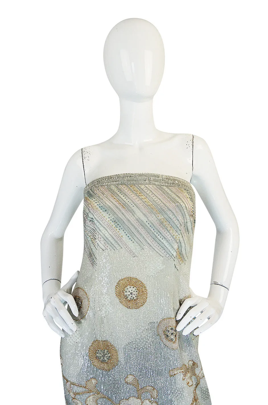 F/W 1995-96 Giorgio Armani Couture Fully Beaded Runway Dress