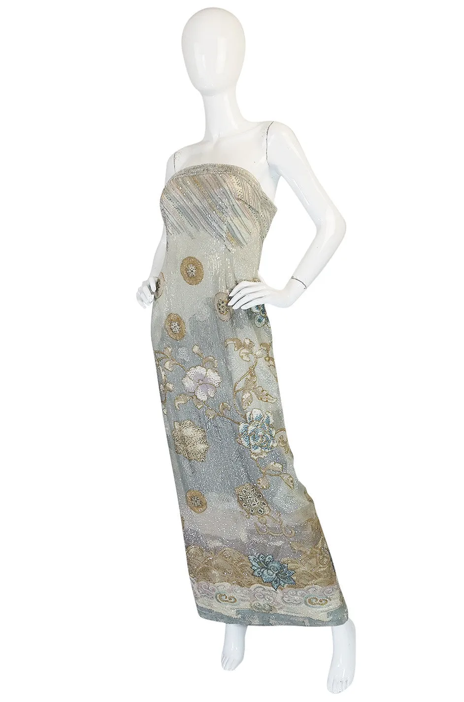 F/W 1995-96 Giorgio Armani Couture Fully Beaded Runway Dress