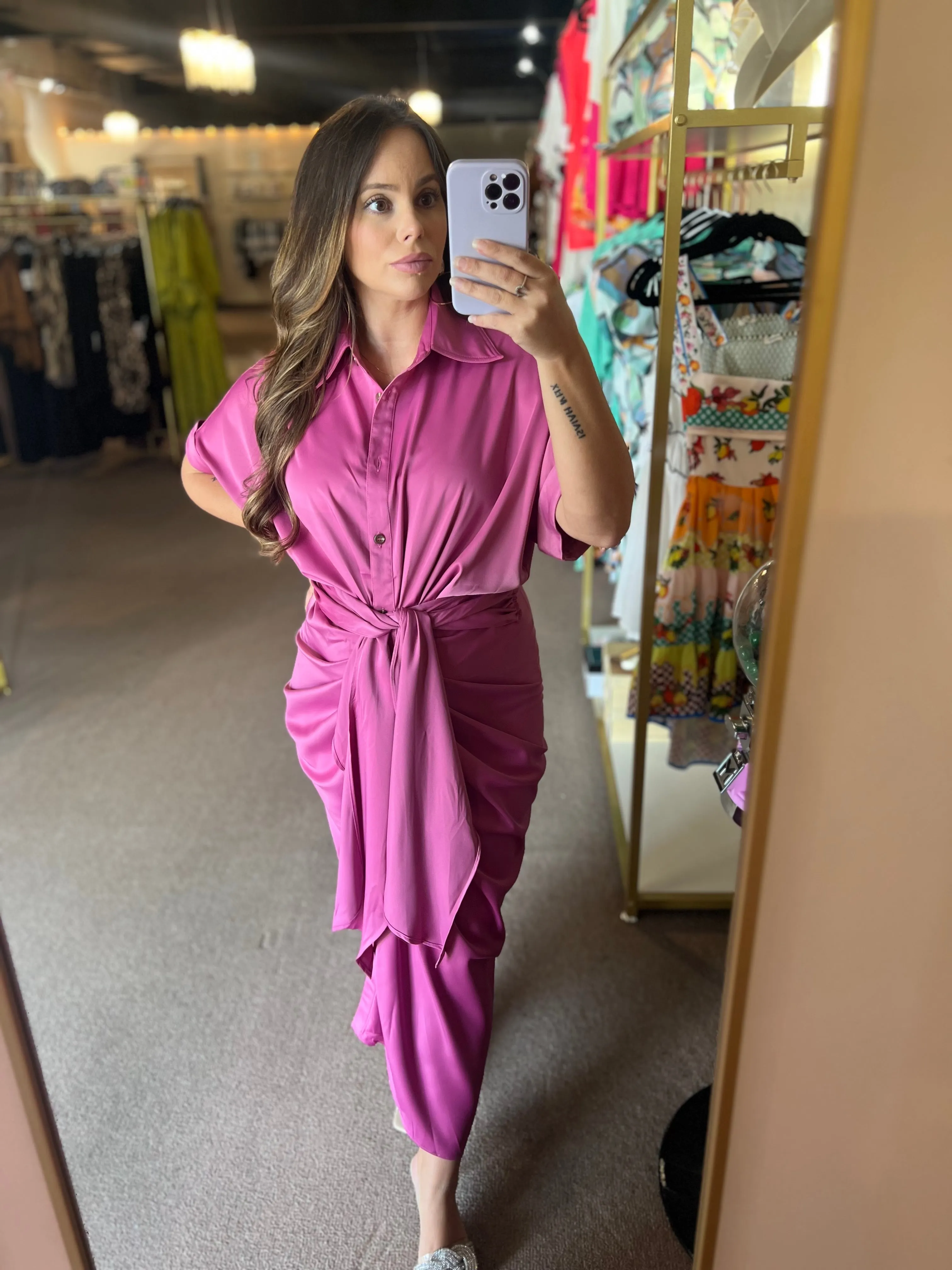 Grace Satin Midi Dress