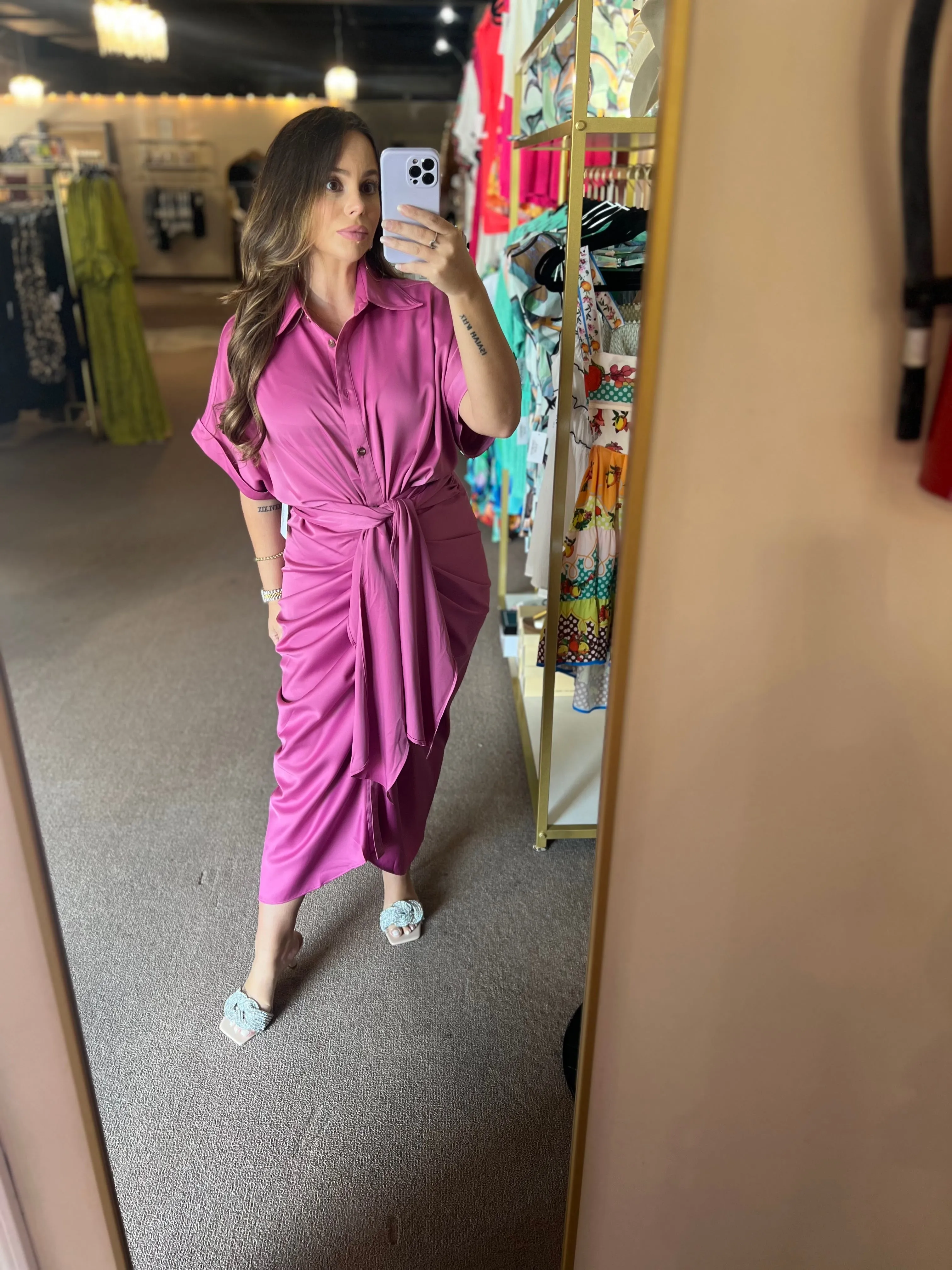 Grace Satin Midi Dress