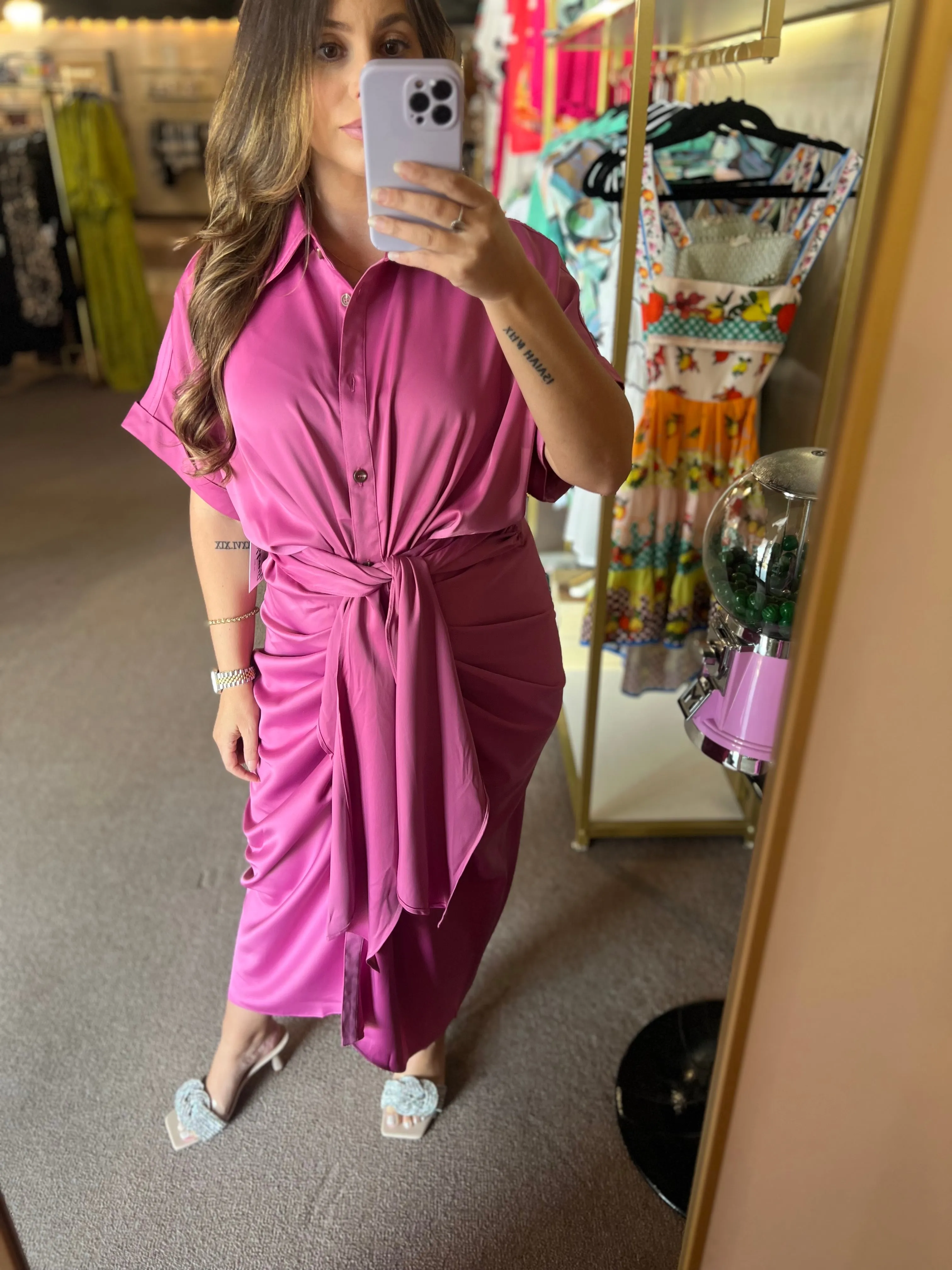 Grace Satin Midi Dress
