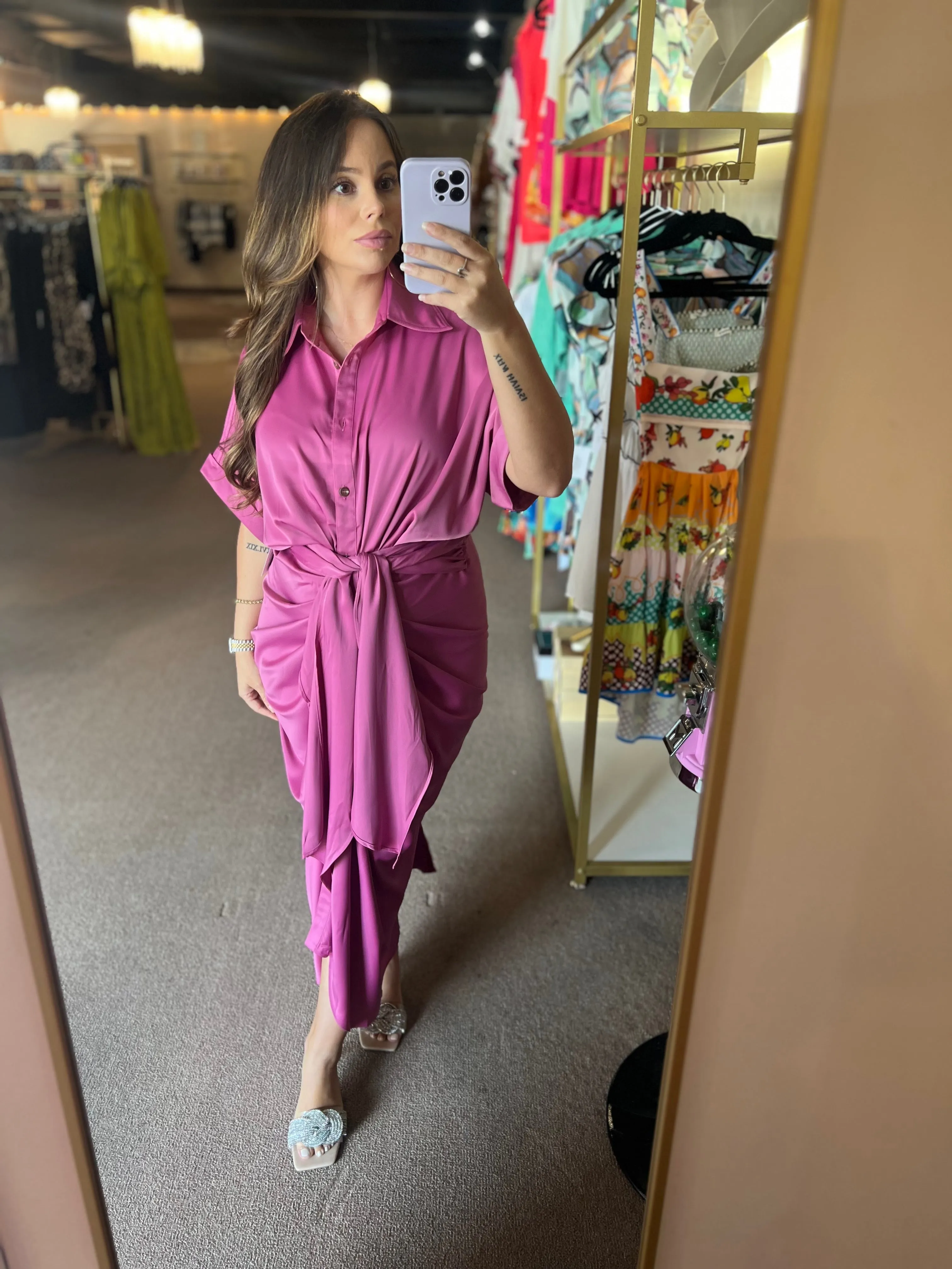 Grace Satin Midi Dress
