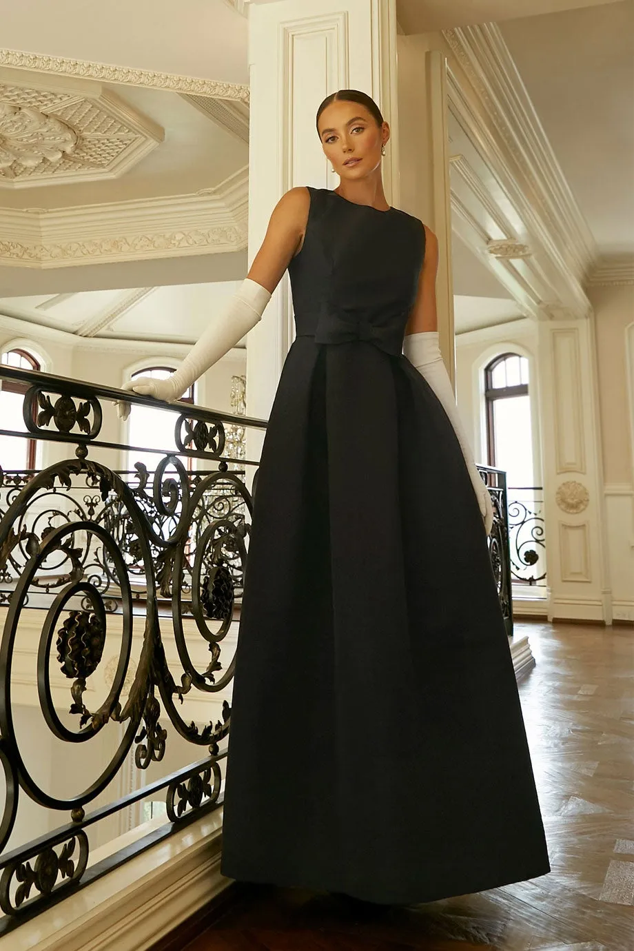 Grace Silk Faille Full Gown with Removable Bow Belt