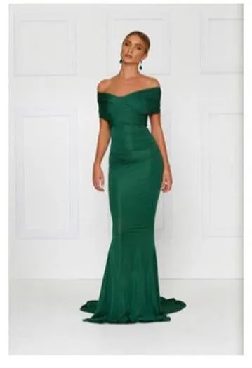 Green floor dress