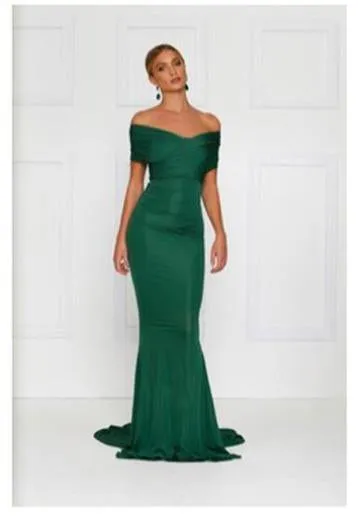 Green floor dress