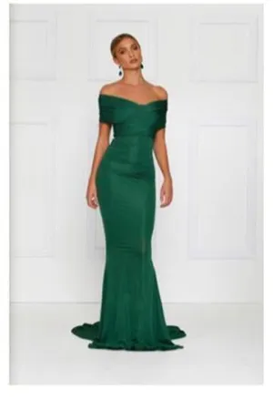Green floor dress