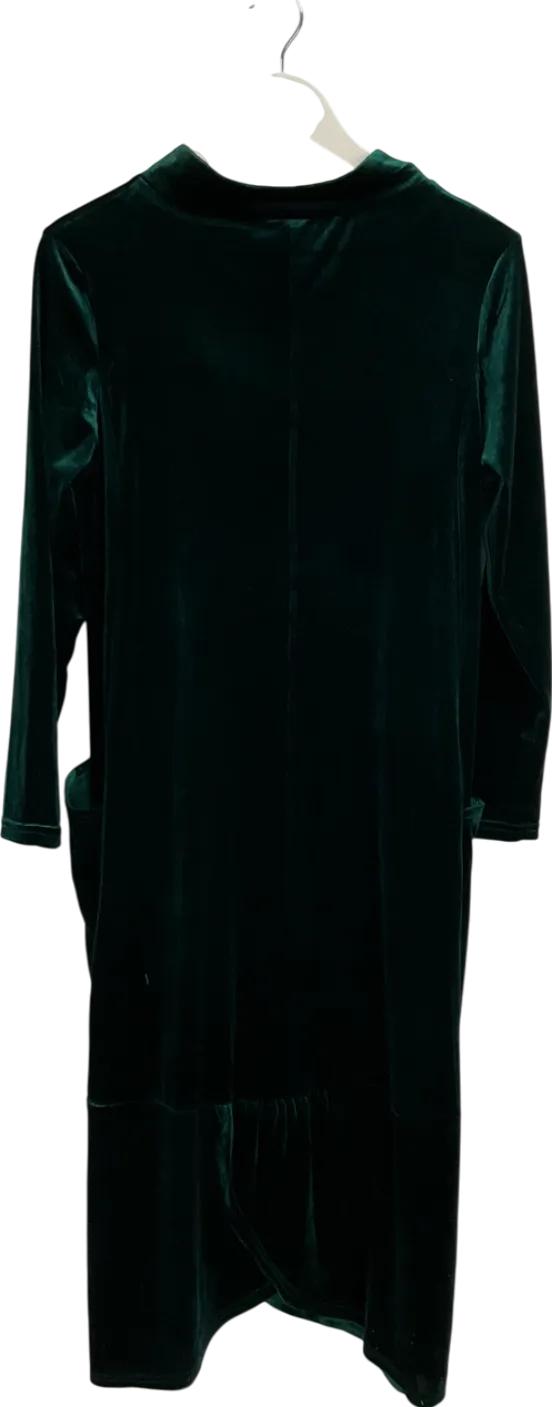 Green Velvet High Neck Dress UK S