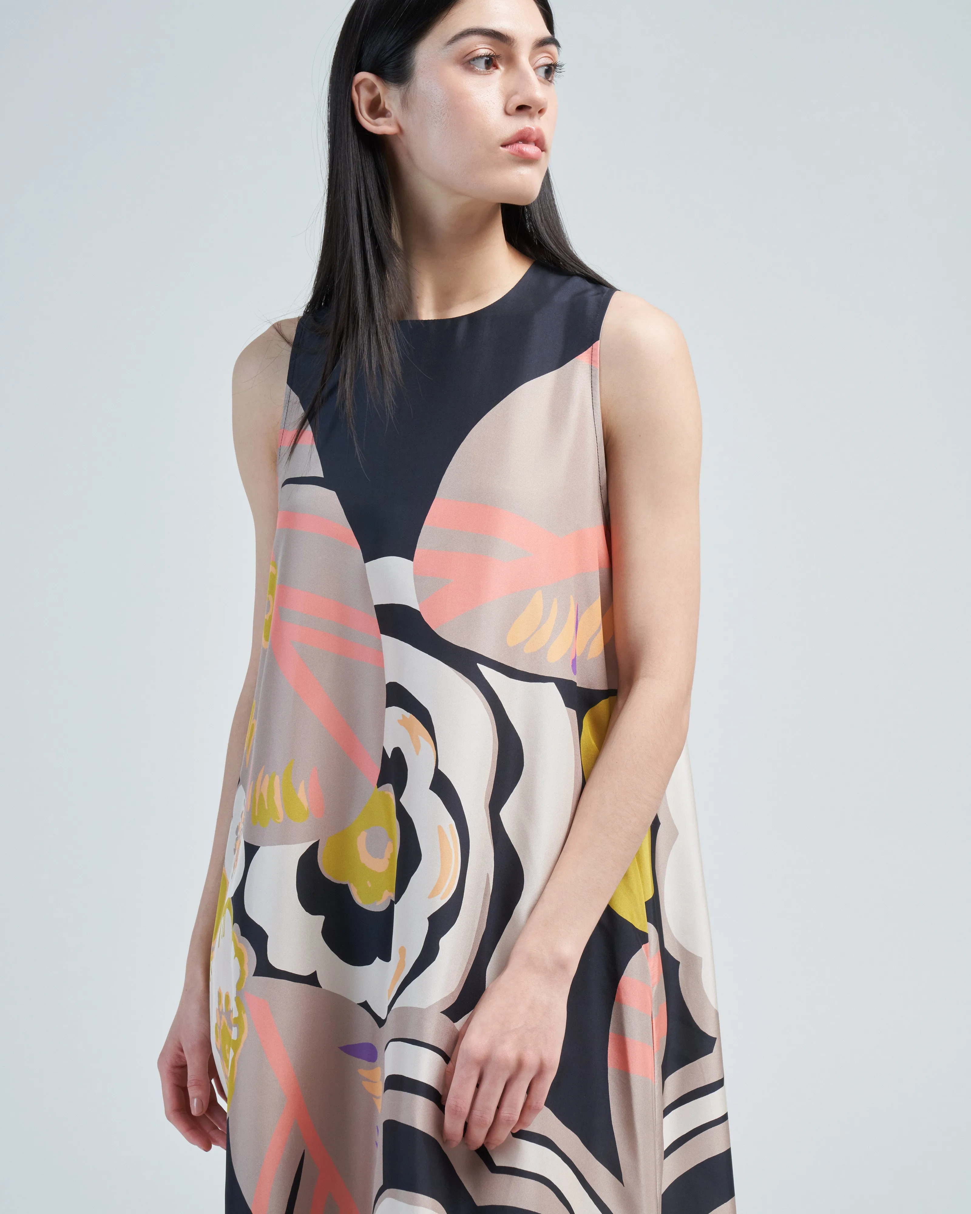 habotai silk sleeveless dress