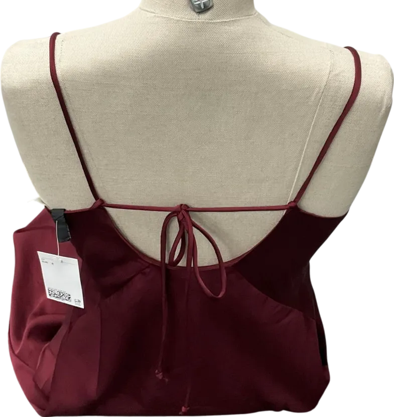 H&M Red Open-back Satin Dress UK S