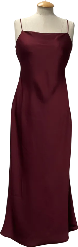 H&M Red Open-back Satin Dress UK S