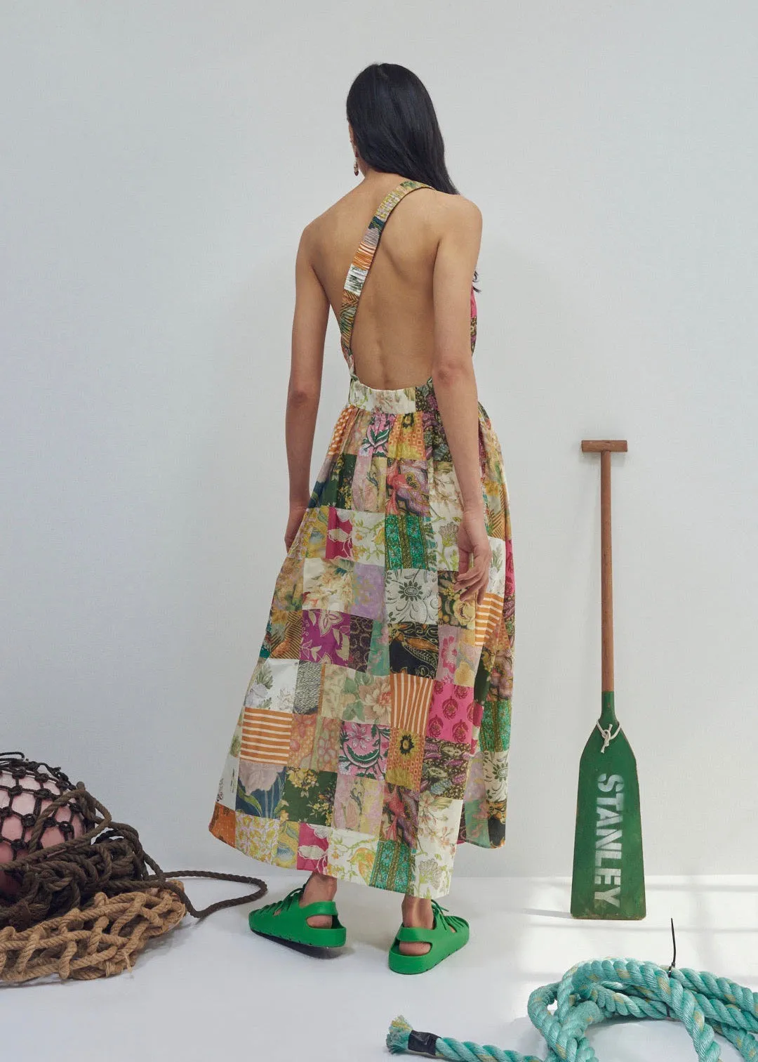 Hattie One Shoulder Midi Dress (Multi)