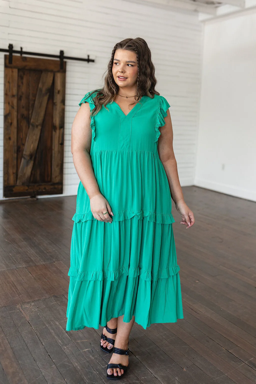 Hazel Blues® |  Tiers in Heaven Tiered Midi Dress