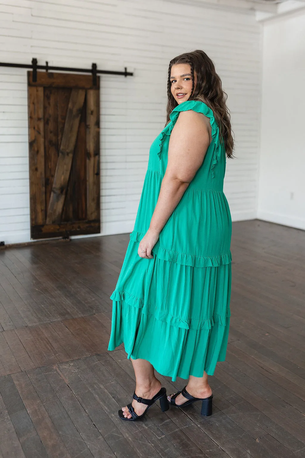 Hazel Blues® |  Tiers in Heaven Tiered Midi Dress