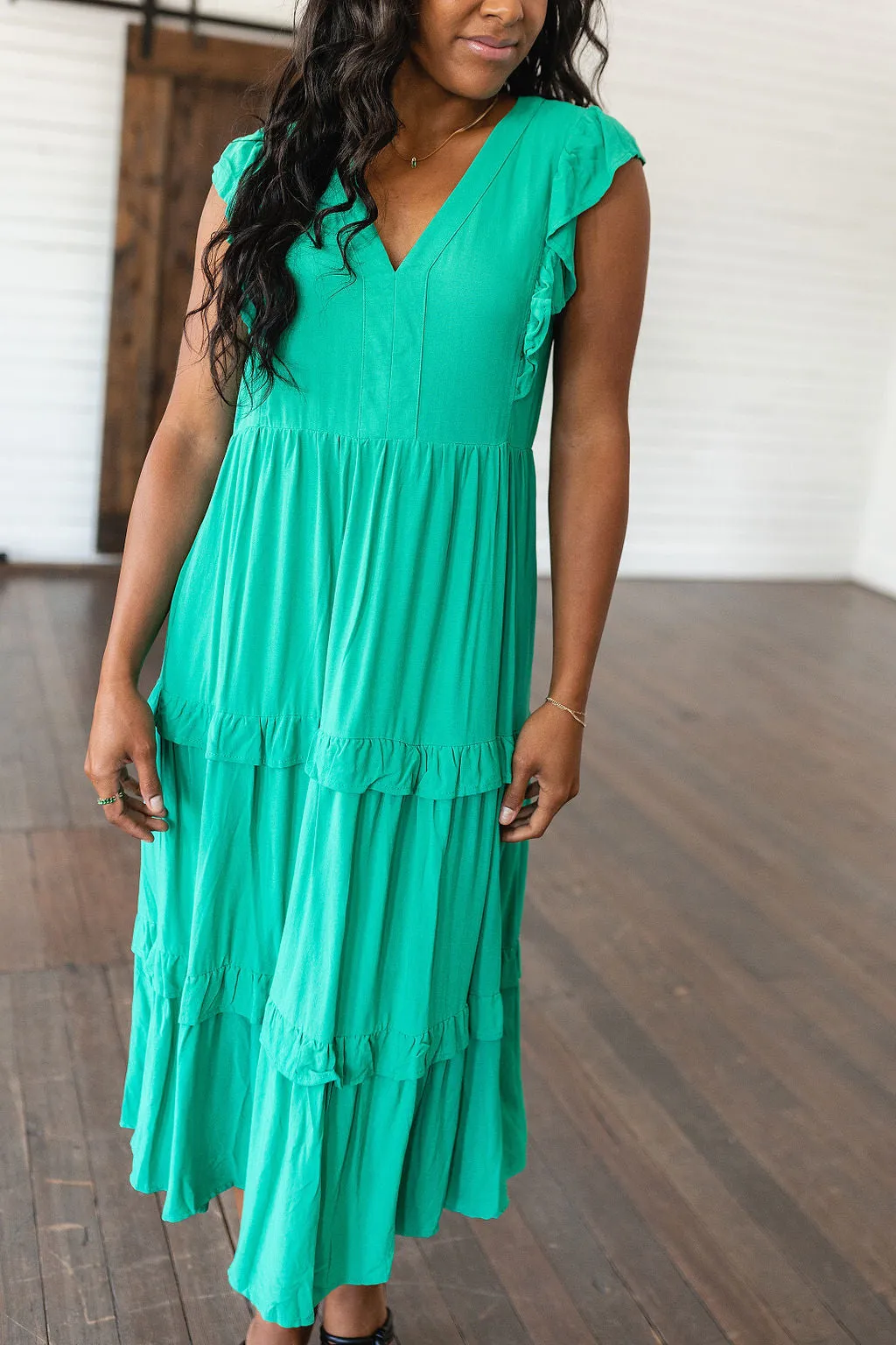 Hazel Blues® |  Tiers in Heaven Tiered Midi Dress