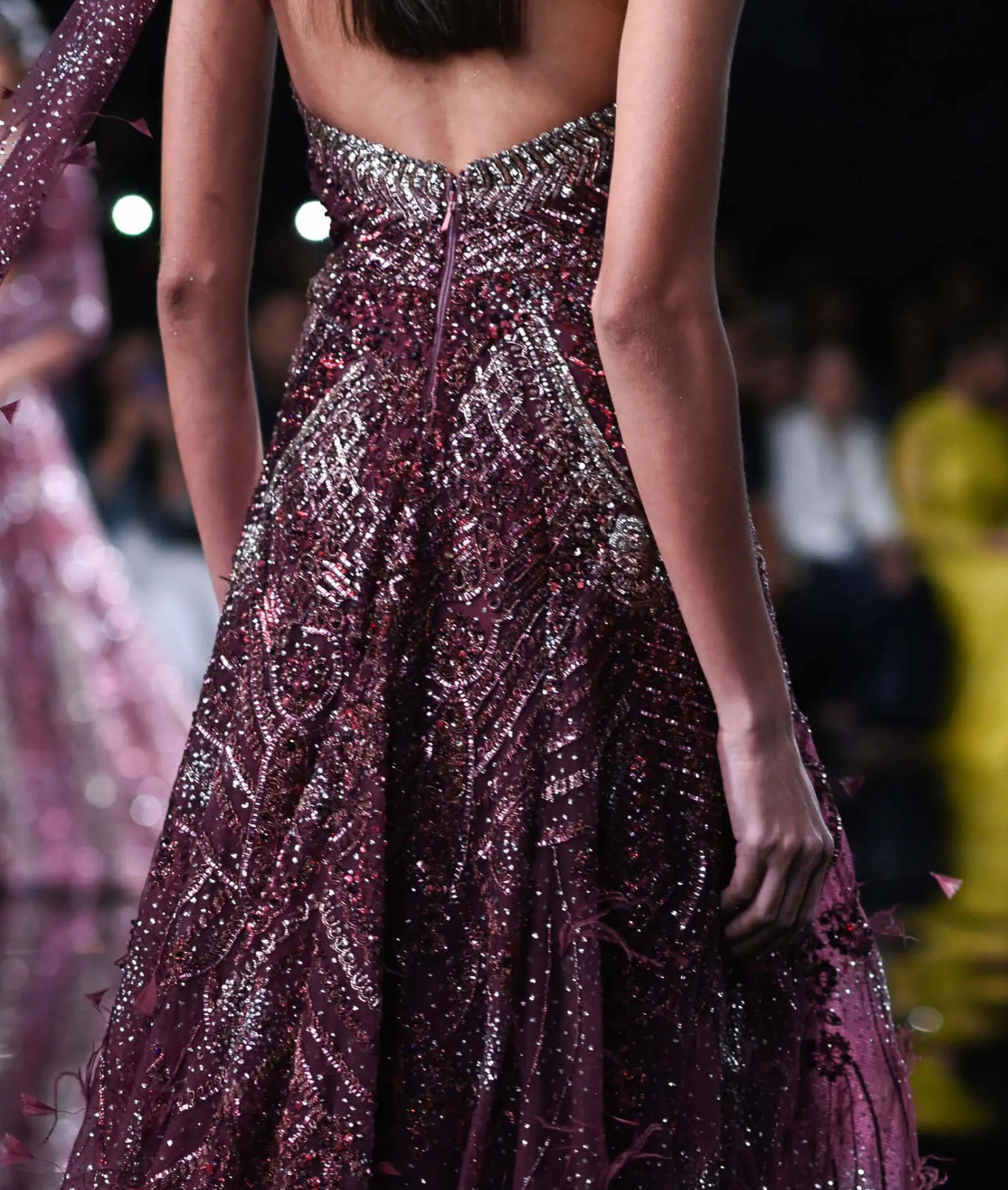 Hebe maroon shimmer gown