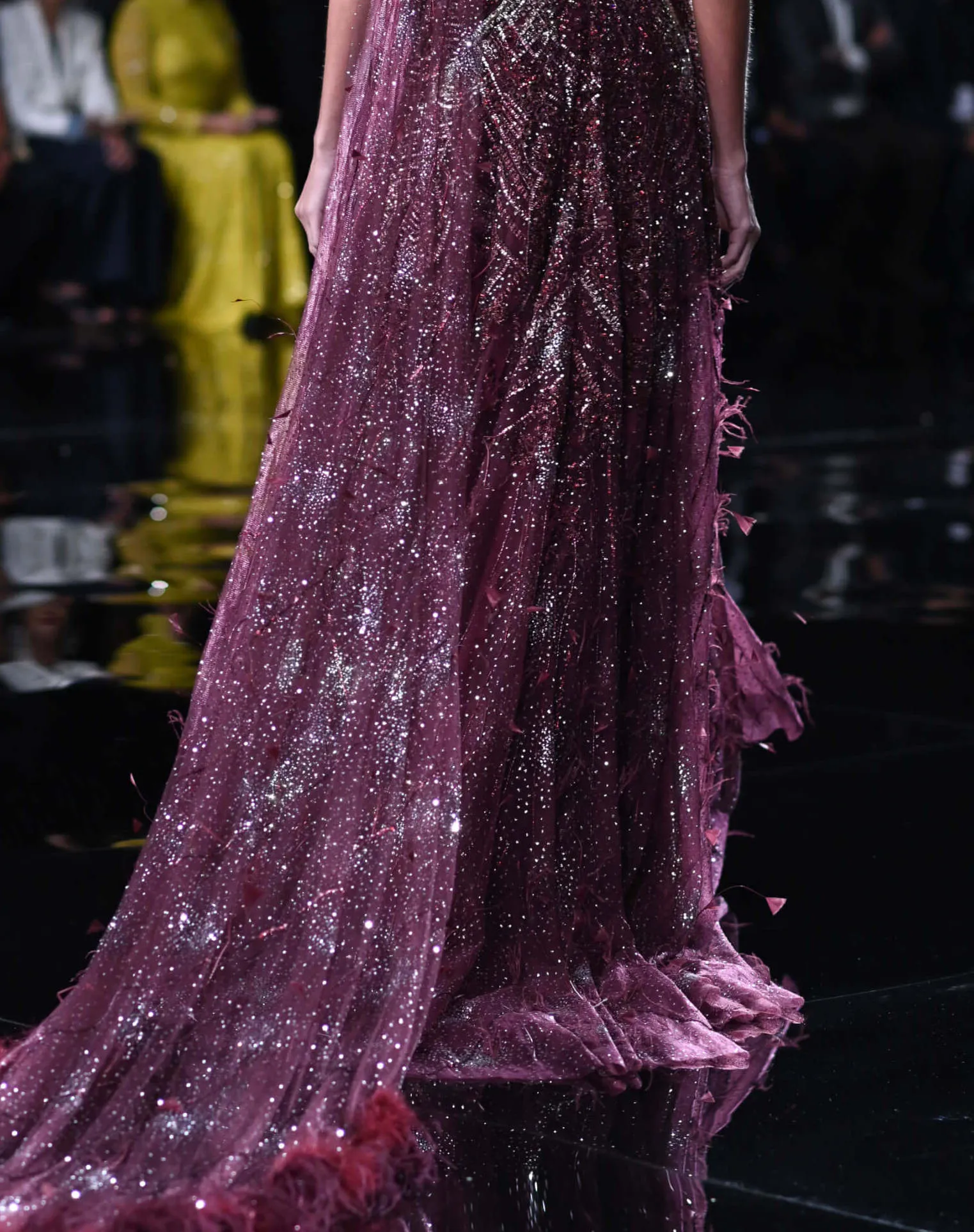 Hebe maroon shimmer gown