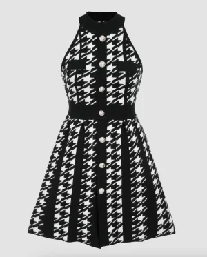 Houndstooth Knitted Dresses