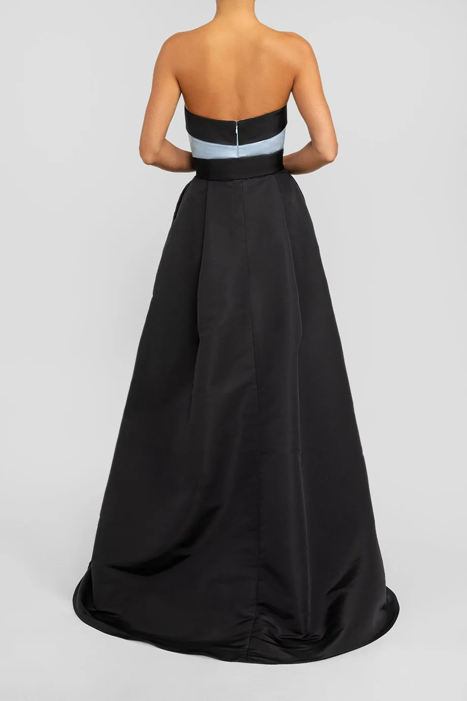 Ines Silk Faille Jumpsuit with French Bow Convertible Skirt