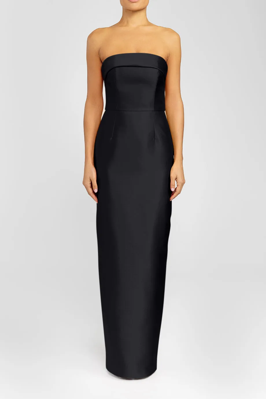 Kelly Silk and Wool Column Gown with Detachable Cape