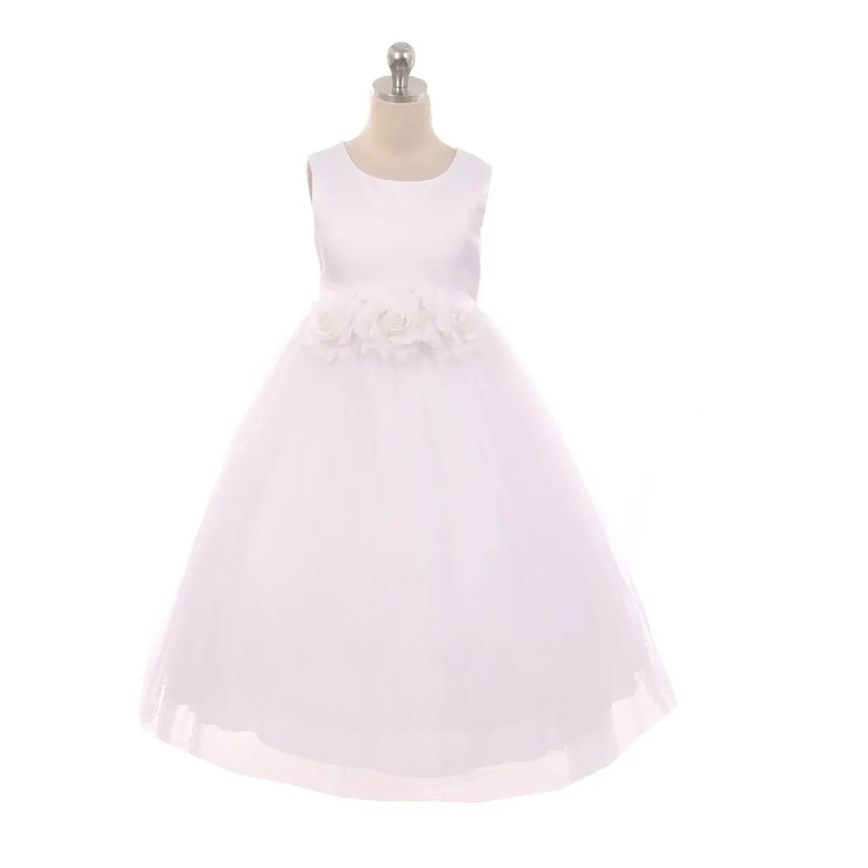 Leilani - Bridal Ivory or White - Baby Blue Flowers