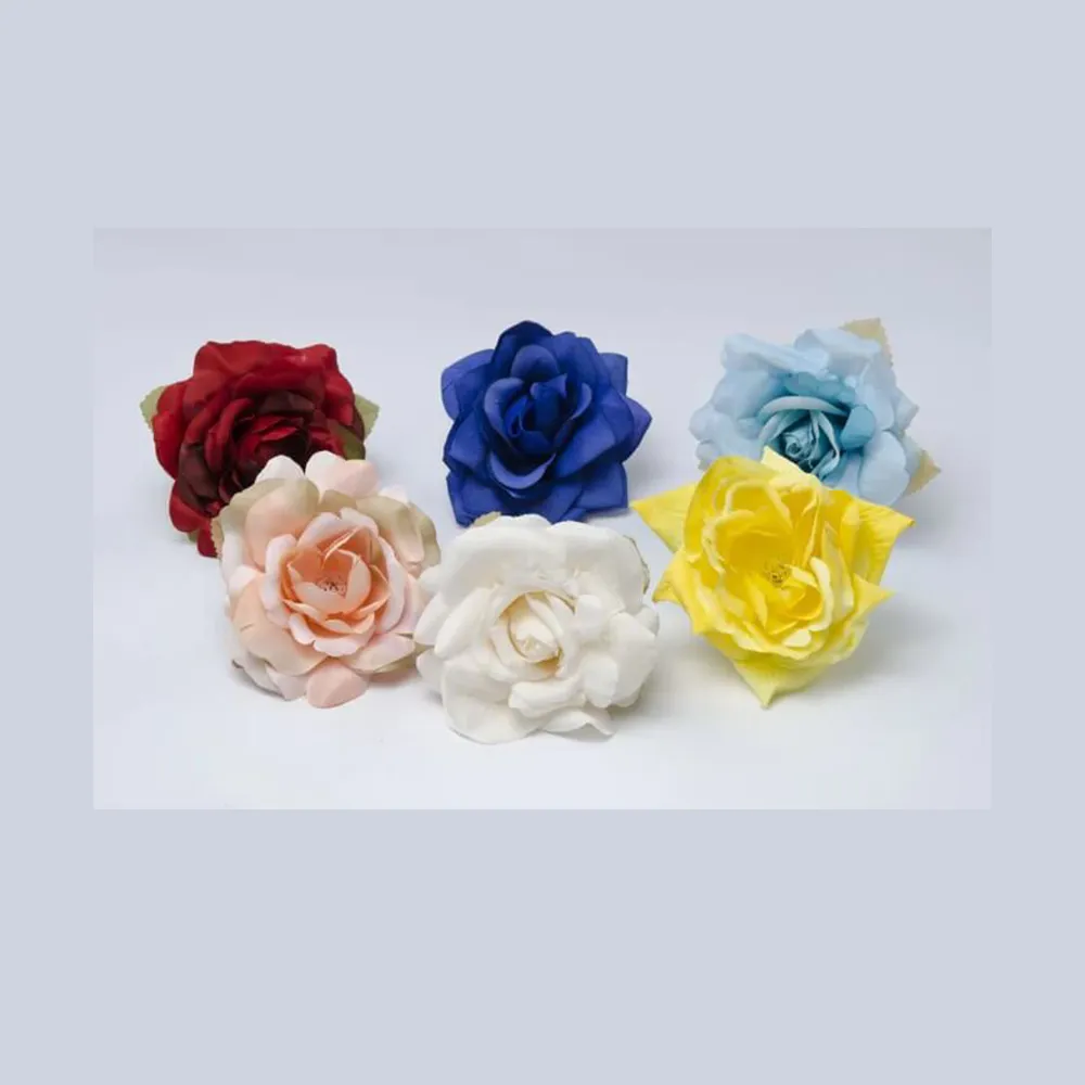 Leilani - Bridal Ivory or White - Baby Blue Flowers