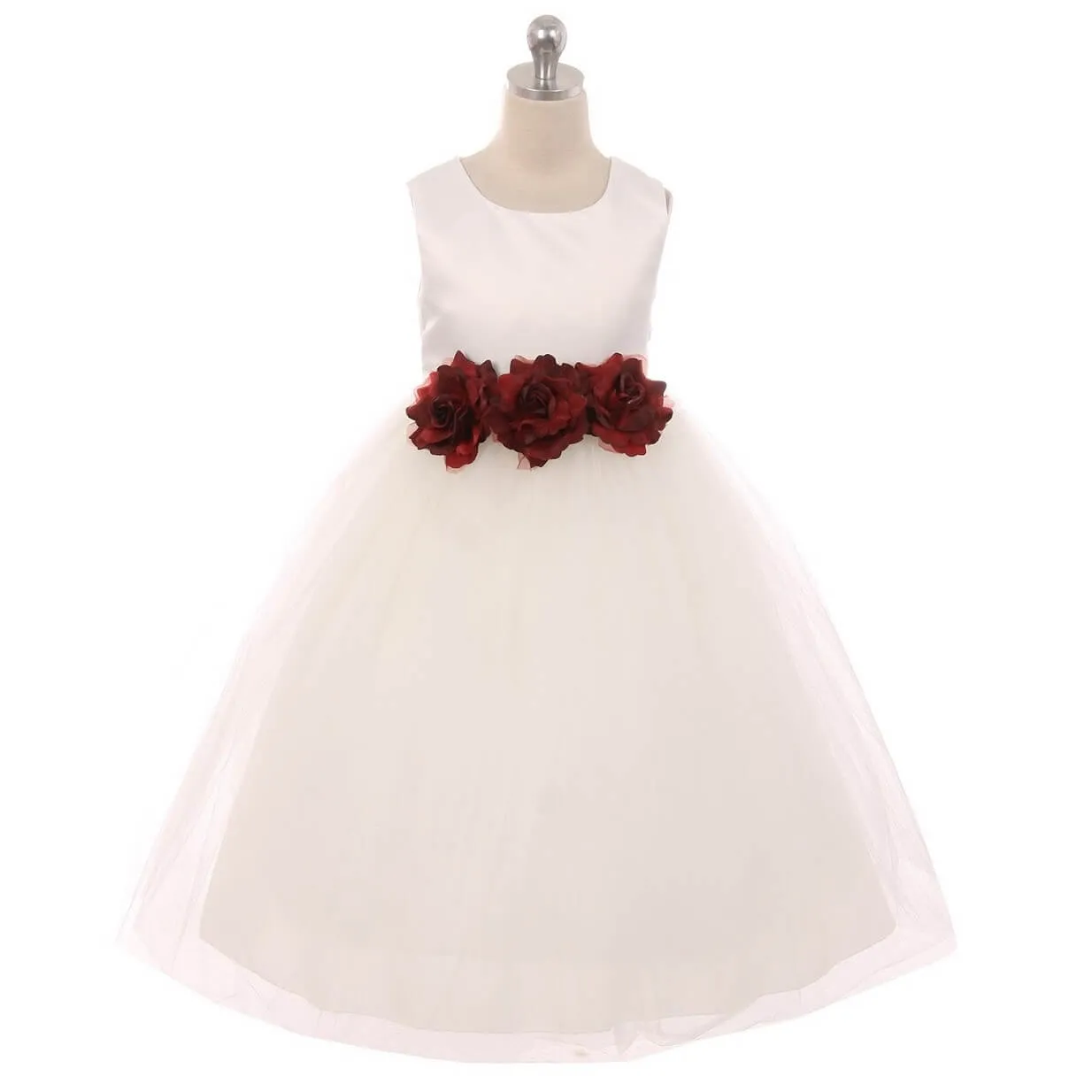 Leilani - Bridal Ivory or White - Baby Blue Flowers
