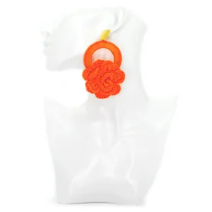 Libia: Orange Crochet Rose 24K Gold