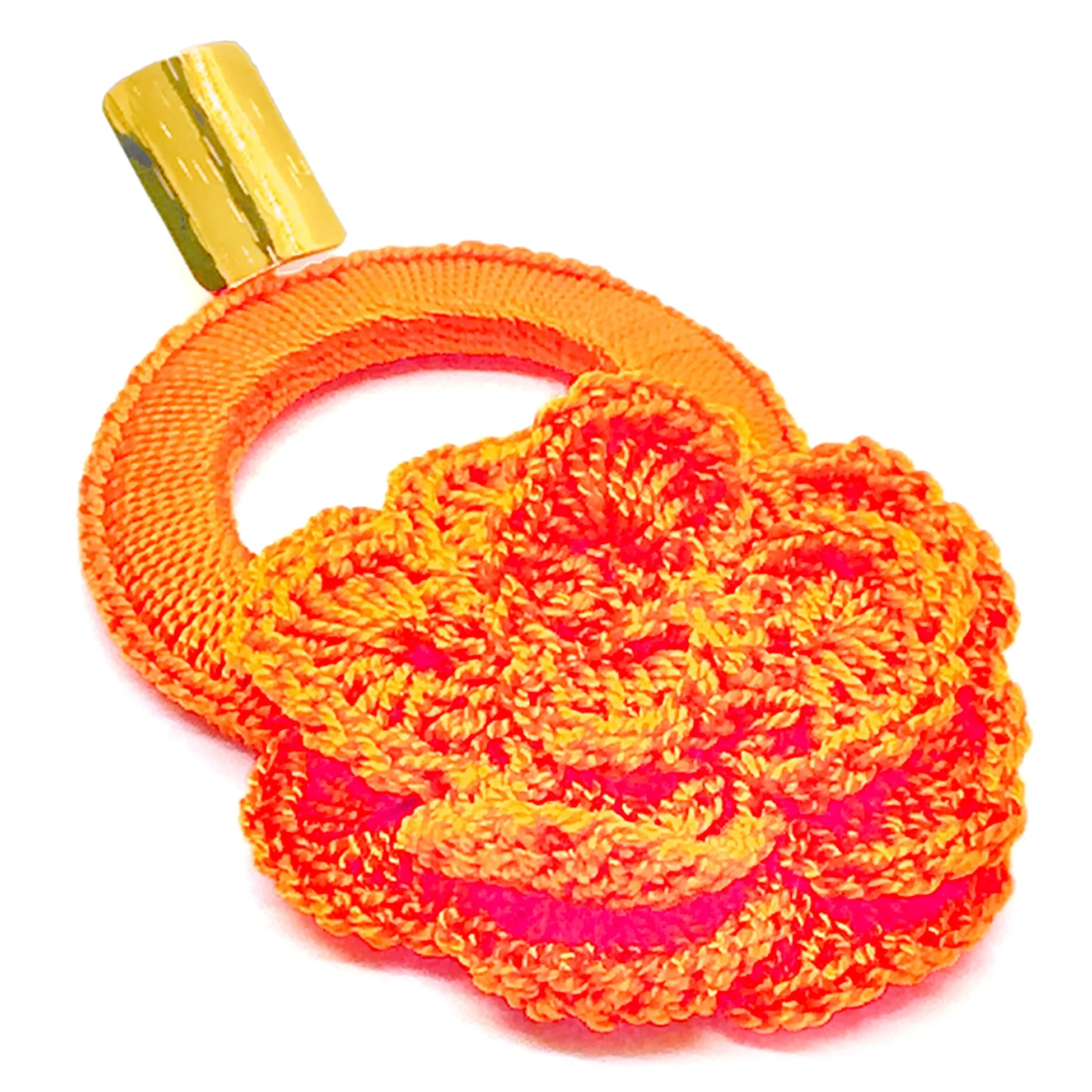 Libia: Orange Crochet Rose 24K Gold