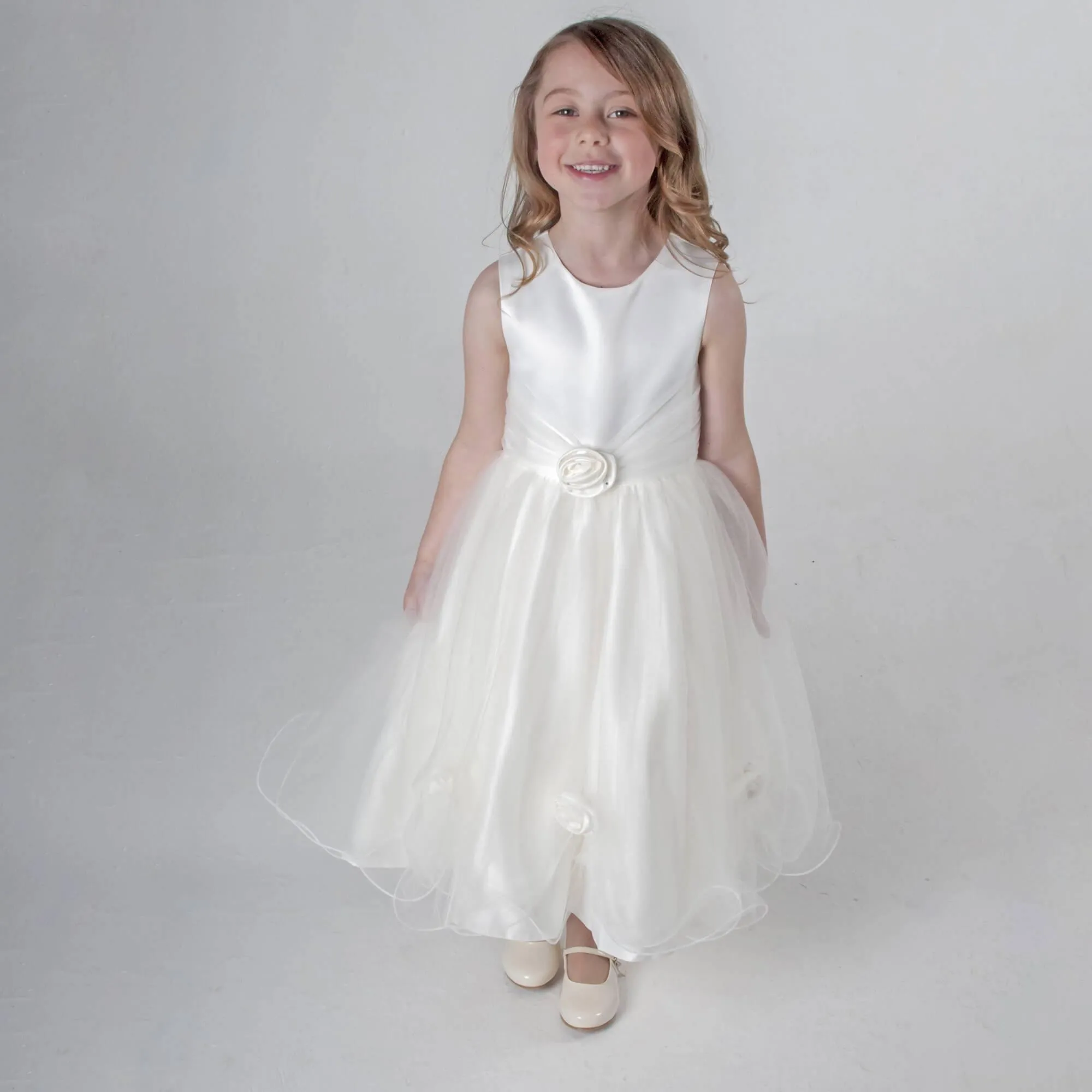 Lilly Rosettes Dress - Ivory or White - SALE