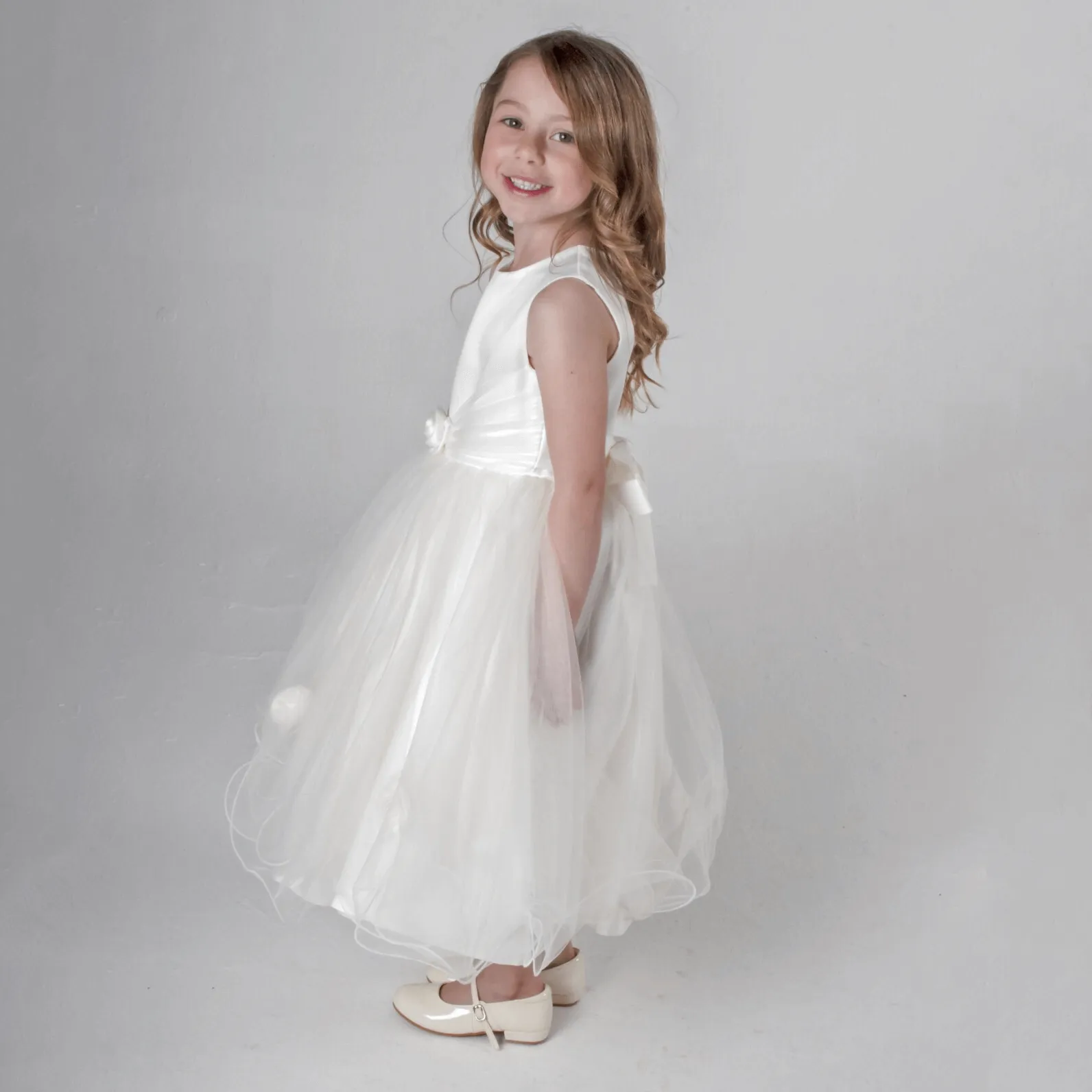 Lilly Rosettes Dress - Ivory or White - SALE