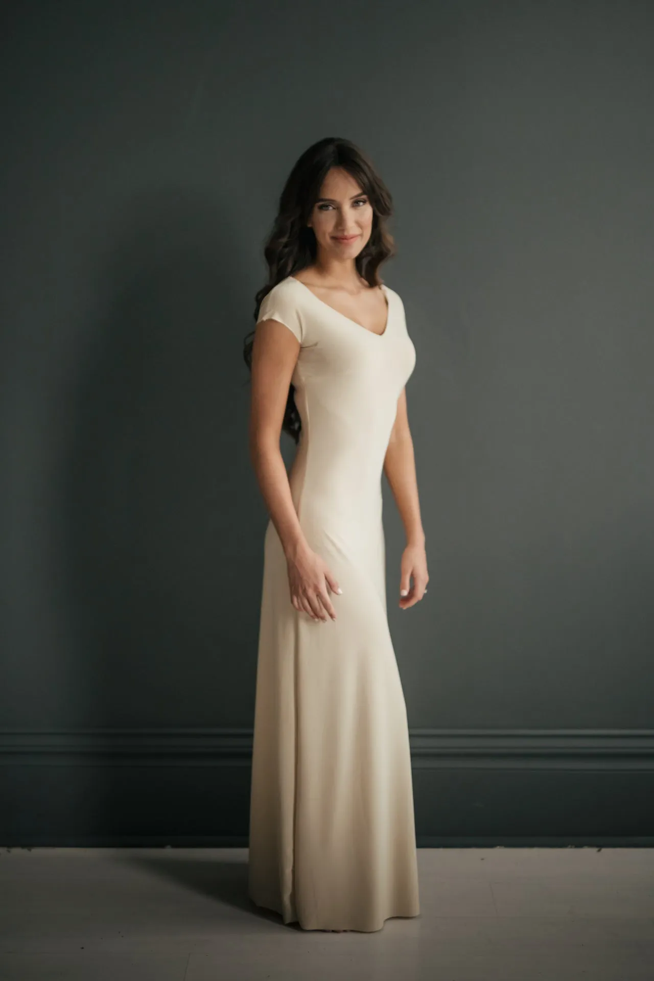 Lizzy Slip Cap Sleeve V-Neck Maxi Slip - MATERNITY