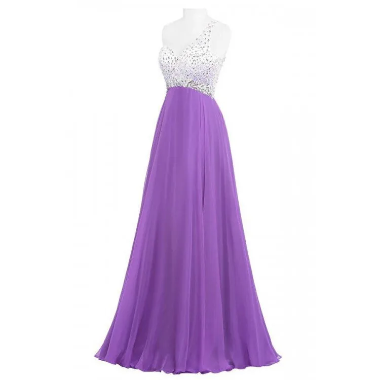 Long Floor Length Prom Dresses, Beading Prom Dresses, Asymmetric Prom Dresses, Criss-Cross Prom Dresses, TYP0238