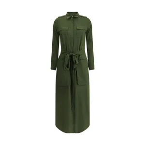 Long silk chemisier Dress
