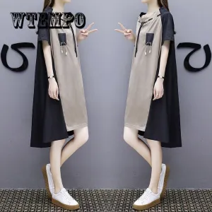 Loose Dress Female European 2019 Summer New Casual Slimming A Word Dresses Female Long Large Size