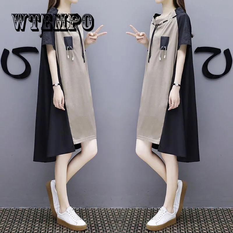 Loose Dress Female European 2019 Summer New Casual Slimming A Word Dresses Female Long Large Size