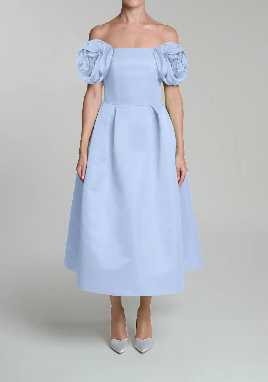 Mallory Silk Faille Full Midi Dress
