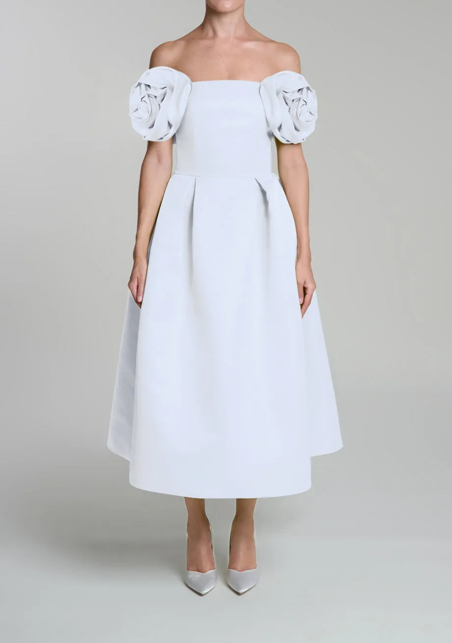 Mallory Silk Faille Full Midi Dress