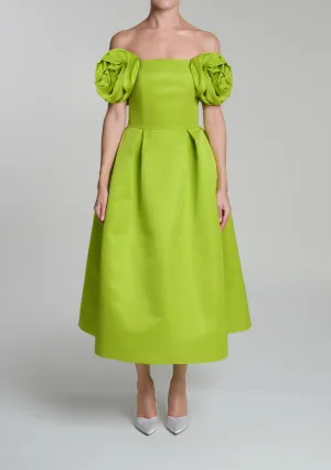 Mallory Silk Faille Full Midi Dress