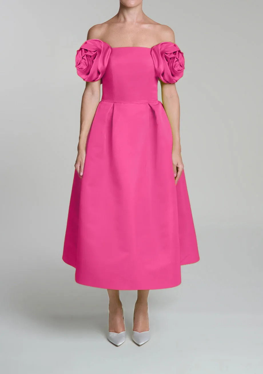 Mallory Silk Faille Full Midi Dress