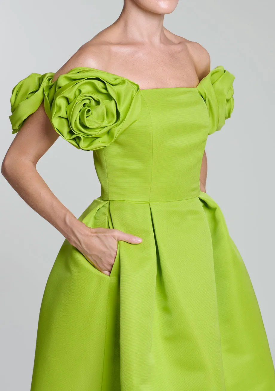 Mallory Silk Faille Full Midi Dress